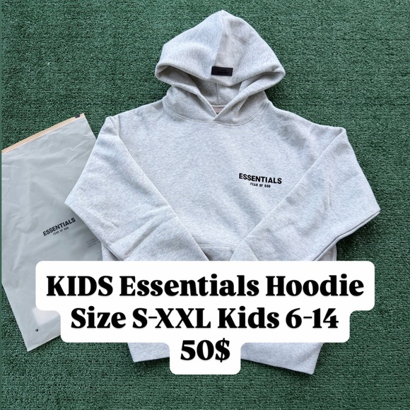 Essentials Other - KIDS Essentials Light Oatmeal Gray Hoodie